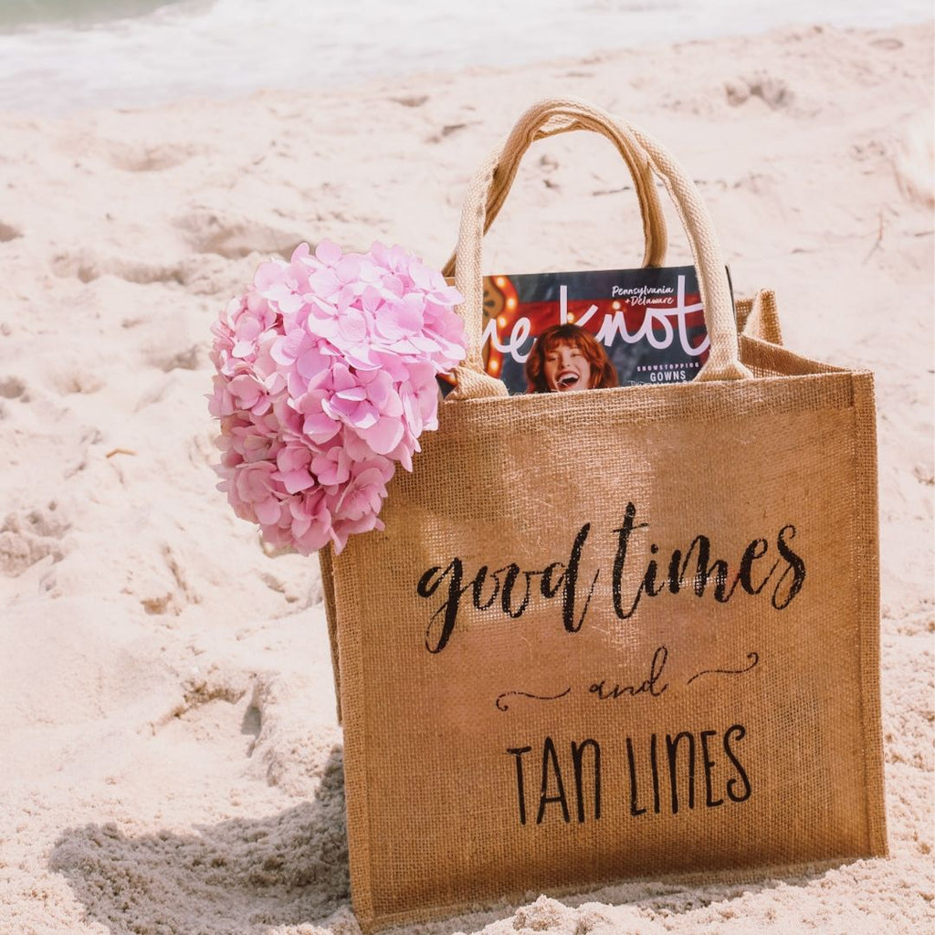 Good Times and Tan Lines Burlap Tote Bag - Lucky Maiden